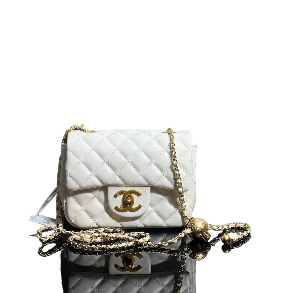 Chanel Quilted Mini Flap Bag with Interlaced Chain Strap 🤍✨🔗
