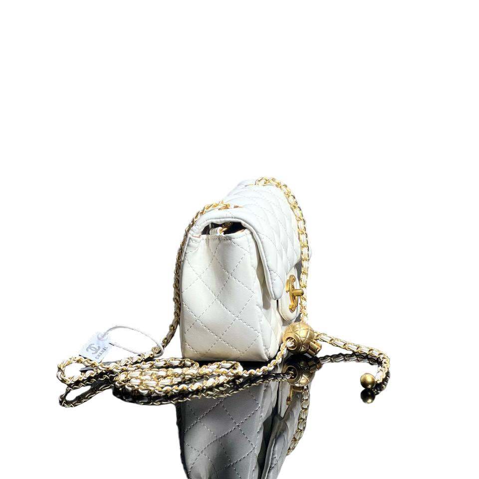 Chanel Quilted Mini Flap Bag with Interlaced Chain Strap 🤍✨🔗