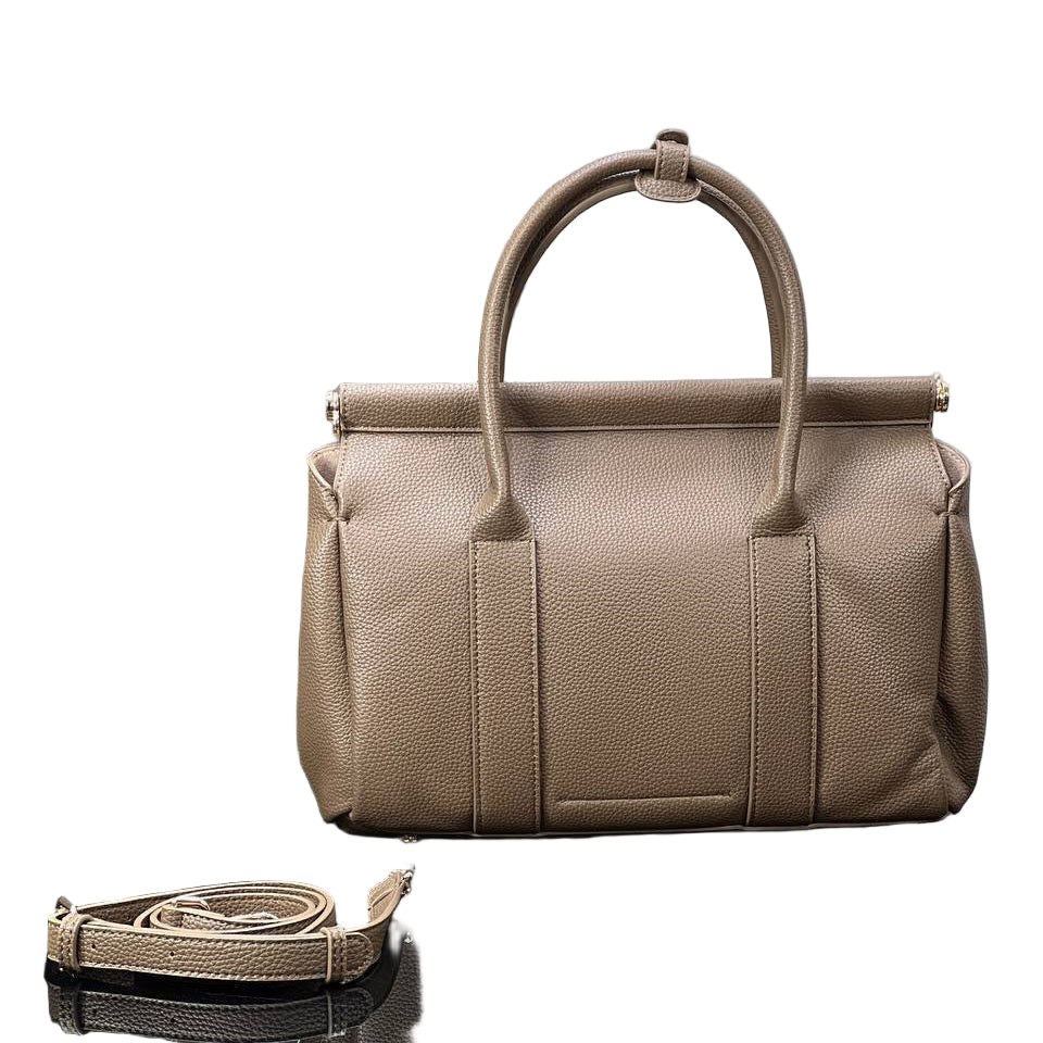 Luxurious Pebbled Leather Satchel Handbag with Padlock Detail 👜🔒✨