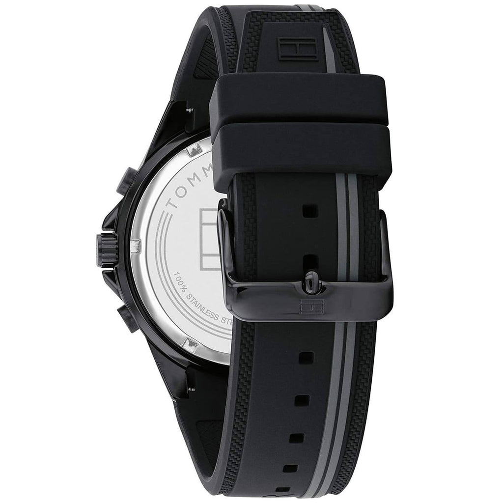 Tommy Hilfiger Men's All-Black Textured Dial Multi-Function Watch 🖤⚫️⌚️