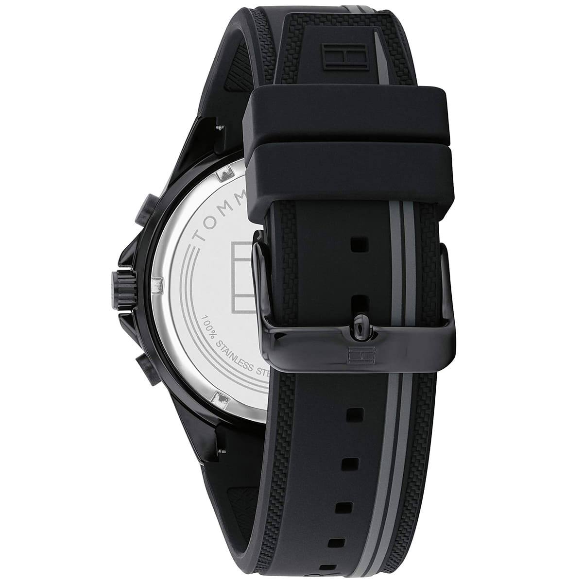 Tommy Hilfiger Men's All-Black Textured Dial Multi-Function Watch 🖤⚫️⌚️