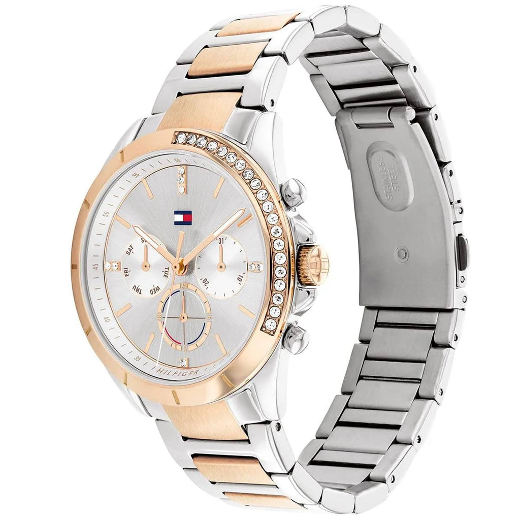 Tommy Hilfiger Women's Two-Tone Crystal Bezel Multi-Function Watch ✨⌚️💖