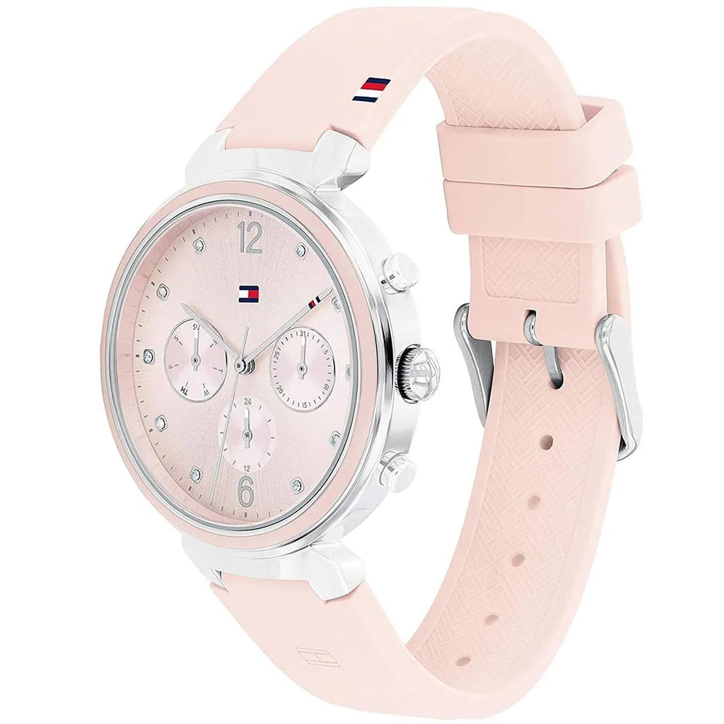 Tommy Hilfiger Women's Pink Crystal Marker Multi-Function Watch 🌸✨⌚️