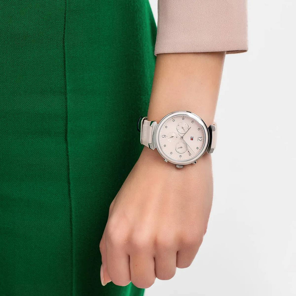 Tommy Hilfiger Women's Pink Crystal Marker Multi-Function Watch 🌸✨⌚️