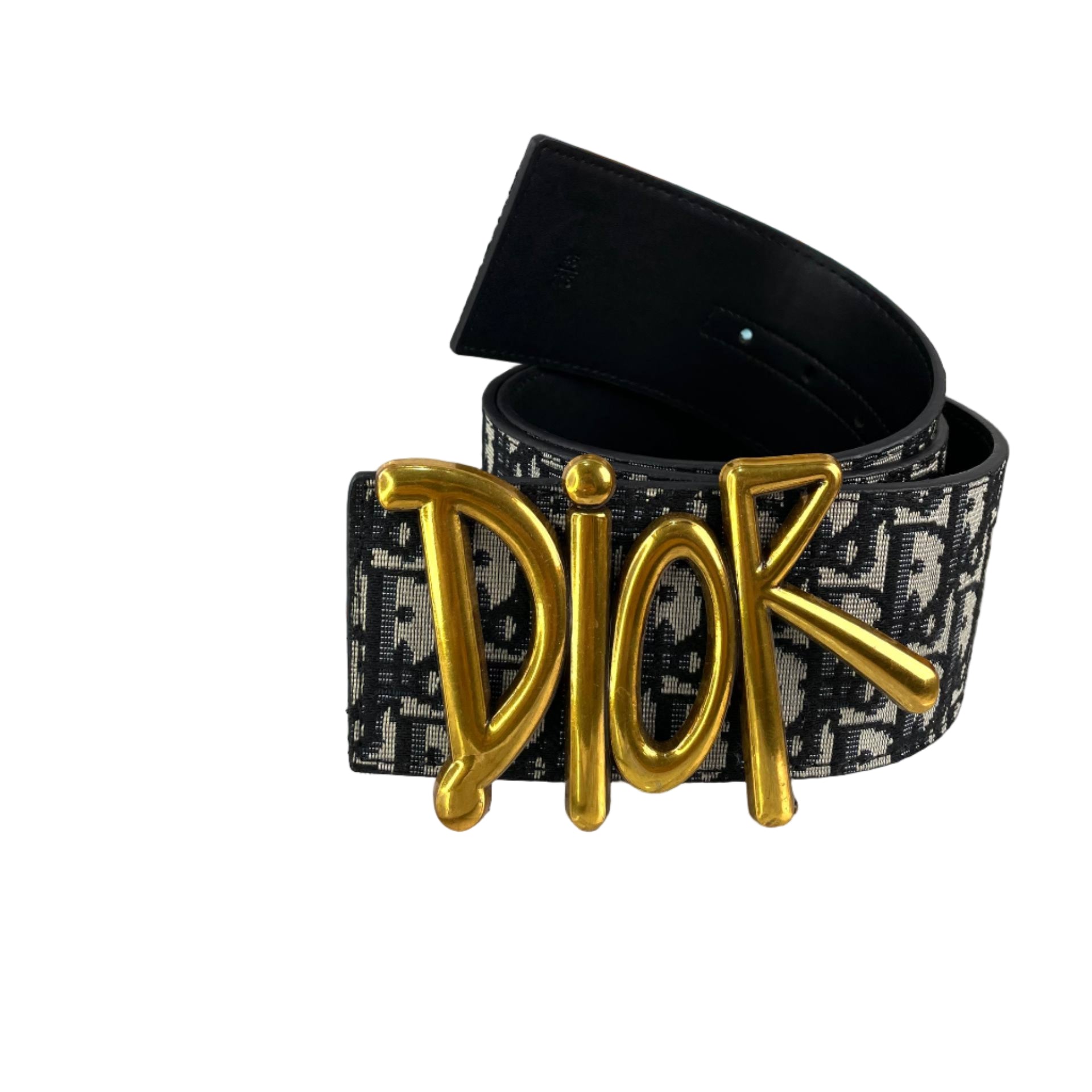 Christian Dior Oblique Belt with Statement Gold Logo Buckle 🖤🤍🌟