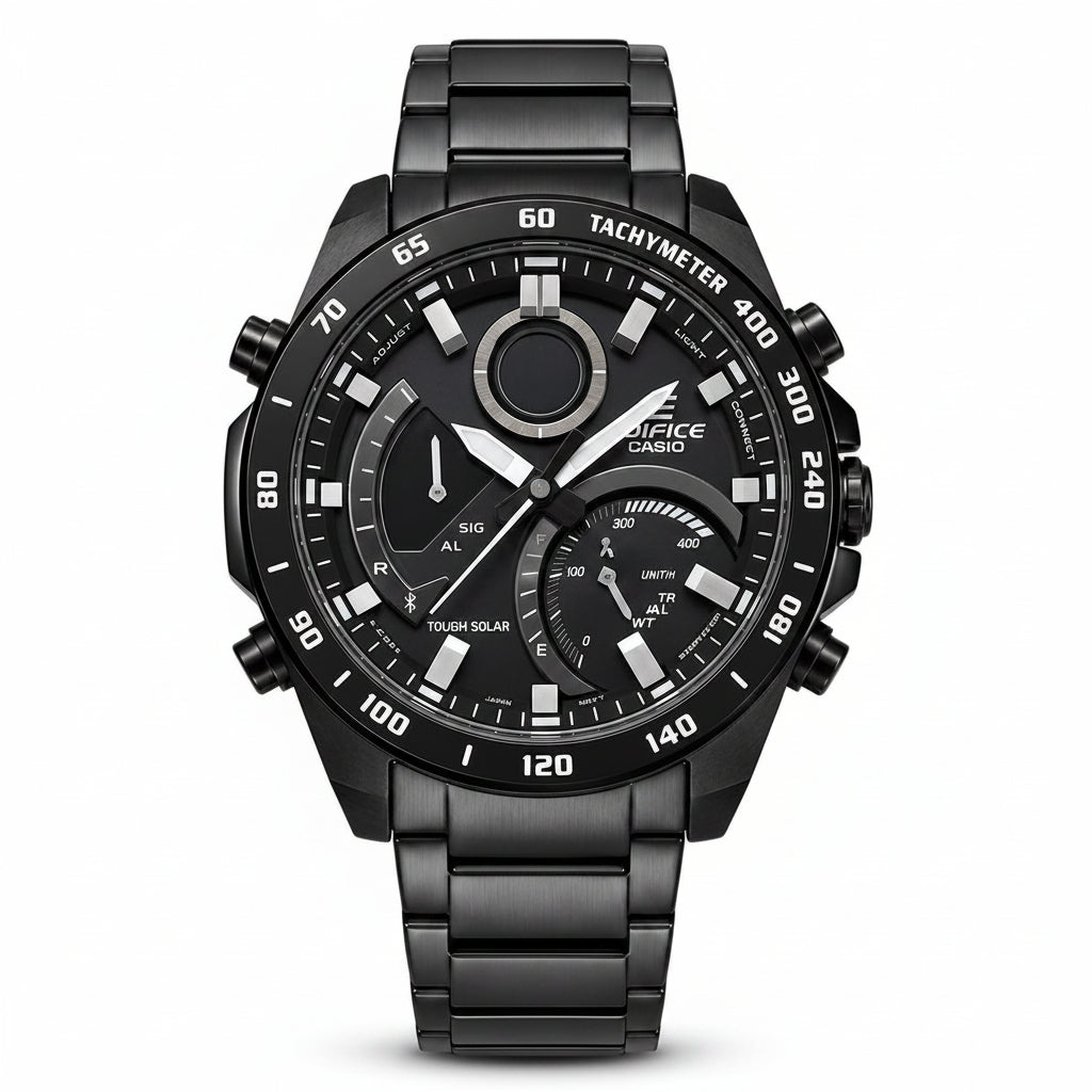 Casio Edifice Tough Solar ⌚ Silver & Rose Gold Watch