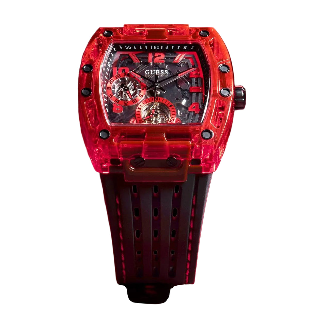 GUESS Prowess Red Case Black Strap Watch 🔴⚫️⌚