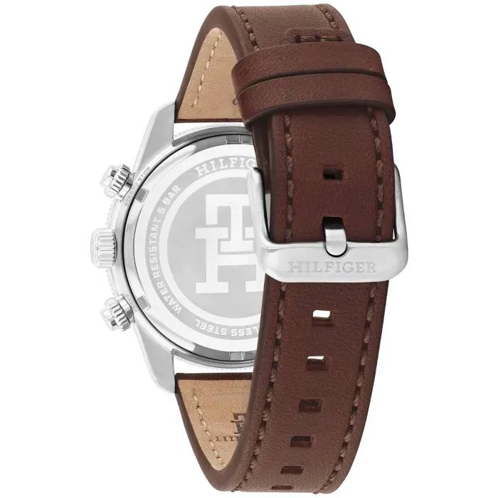 Tommy Hilfiger Chronograph Watch Blue/Red Bezel Brown Leather ⚓🔴🔵