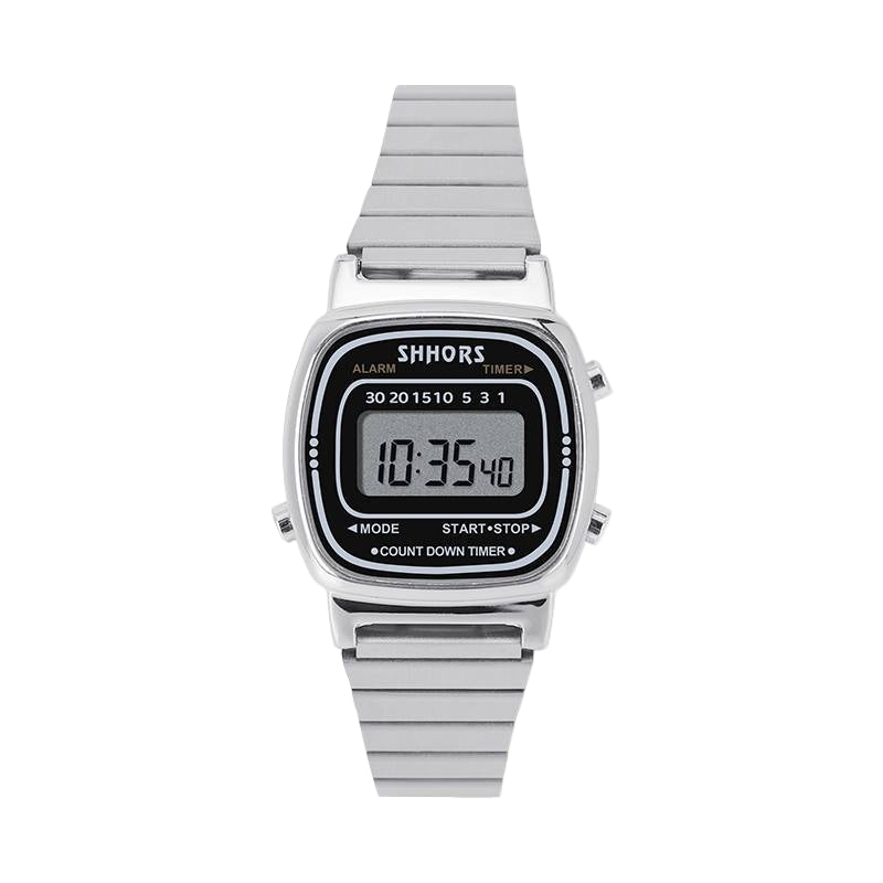 ✨ SHHORS Vintage Digital Watch with Stainless Steel Band ⌚