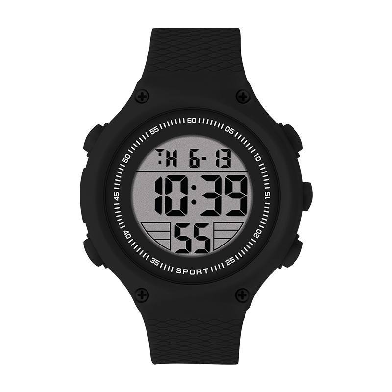 Sport Digital Wrist Watch Black Silicone Strap ⌚🖤⚫