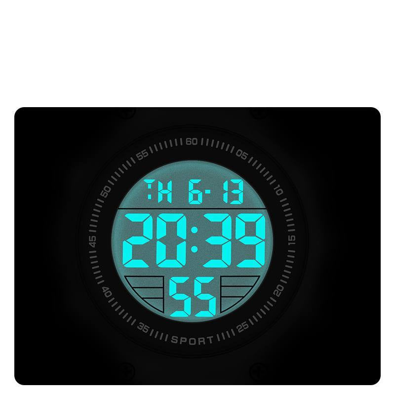 Sport Digital Wrist Watch Black Silicone Strap ⌚🖤⚫