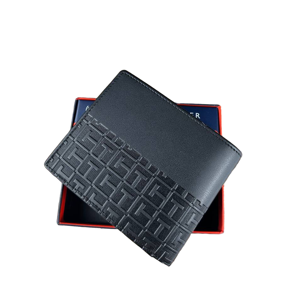 Tommy Hilfiger Men's Black Leather Bi-Fold Coin Pocket Wallet 🖤💰🚩