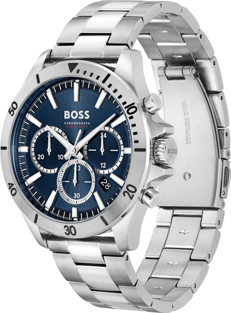 BOSS Men's Chronograph Blue Dial Stainless Steel Watch 🔵⌚💪