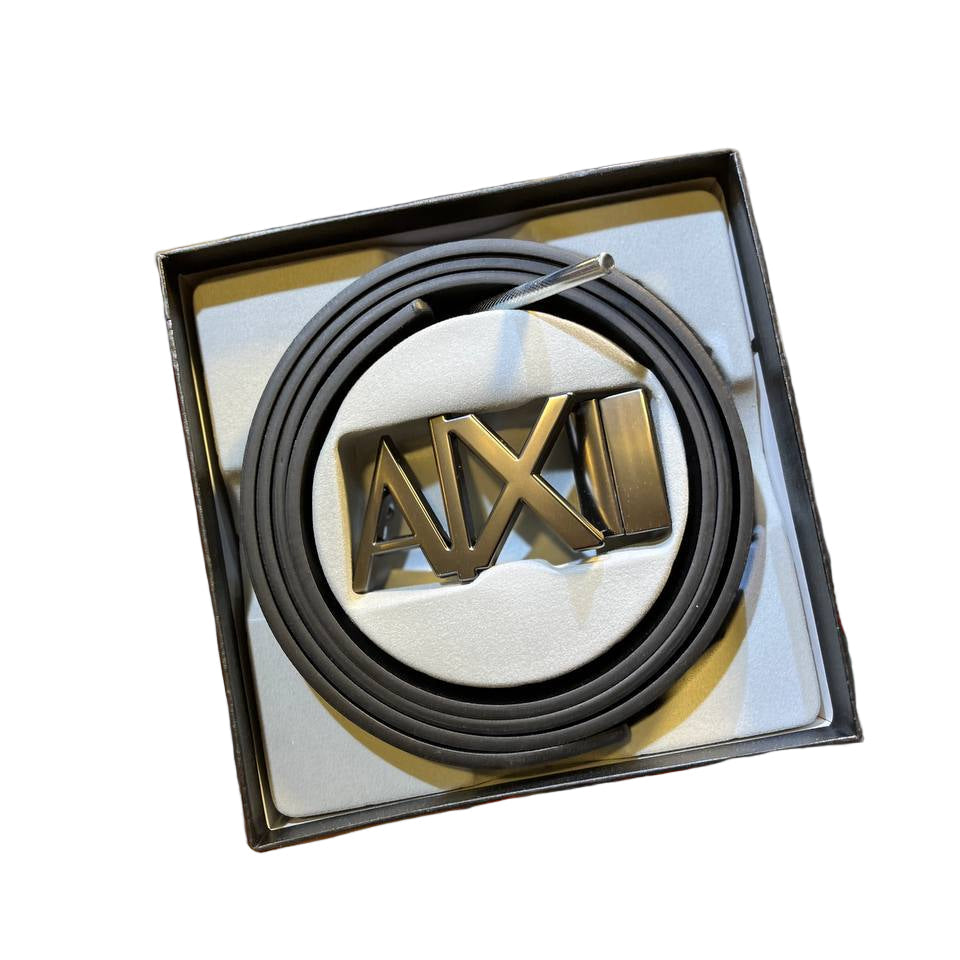 Armani Exchange Bold AX Logo Belt with Gunmetal Buckle ⚫️✨🎁