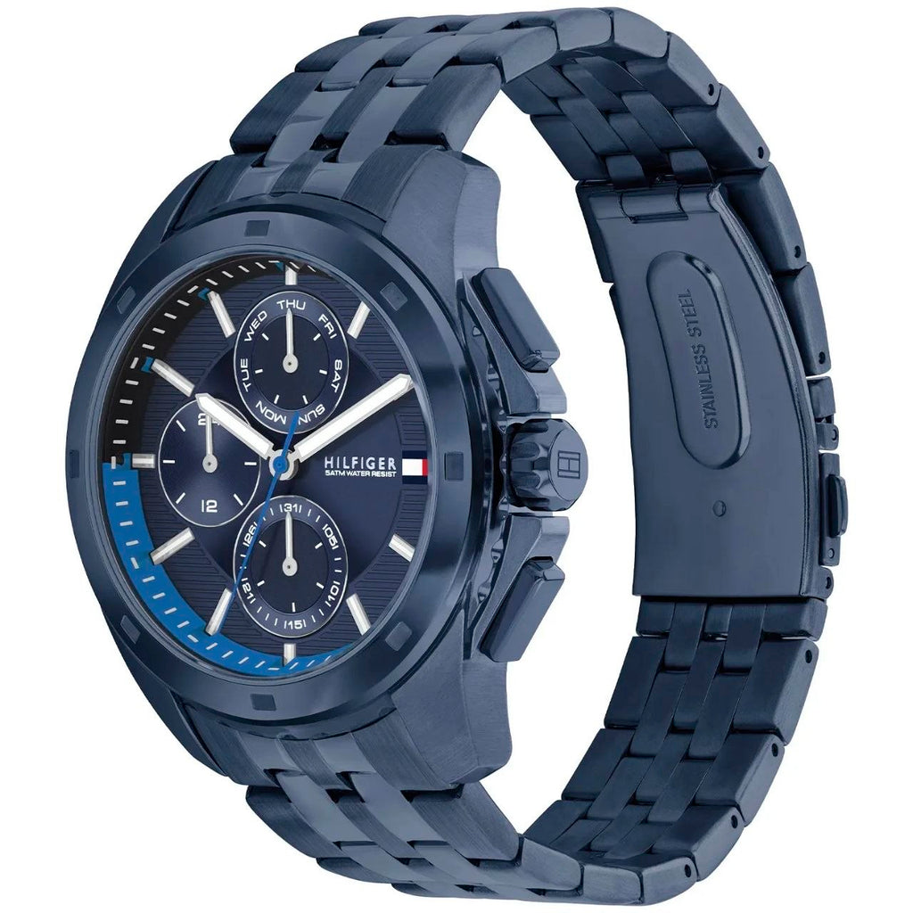 Tommy Hilfiger Men's Chronograph Watch Blue IP Finish Bracelet 💙⌚️⚓️