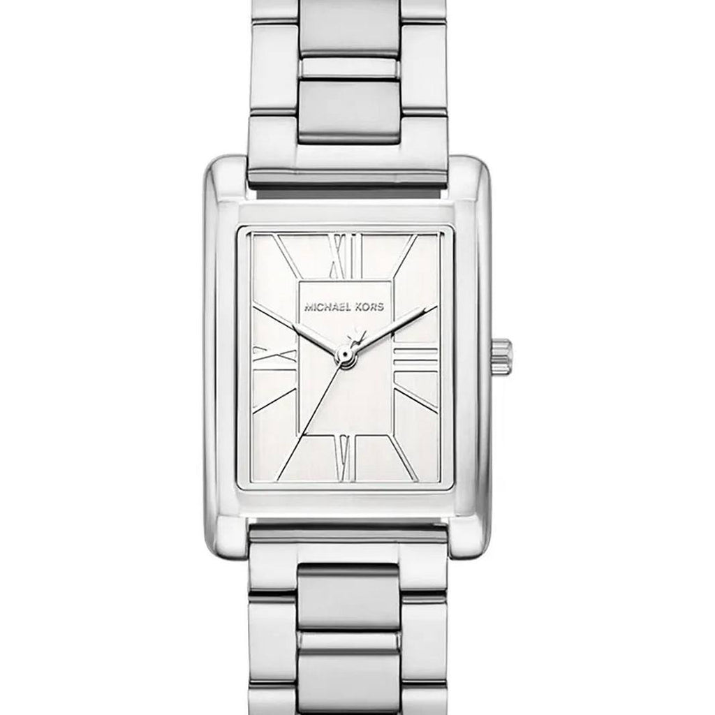 Michael Kors Silver-Tone Rectangular Dial Watch ⌚️✨⬜