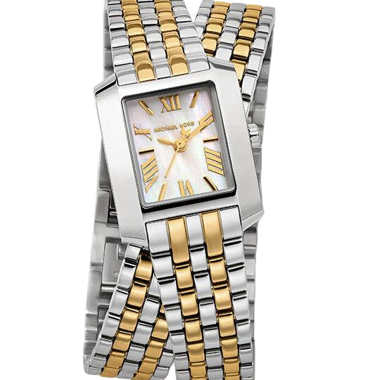 Michael Kors Two-Tone Square Case Wrap Watch ⌚️✨💛