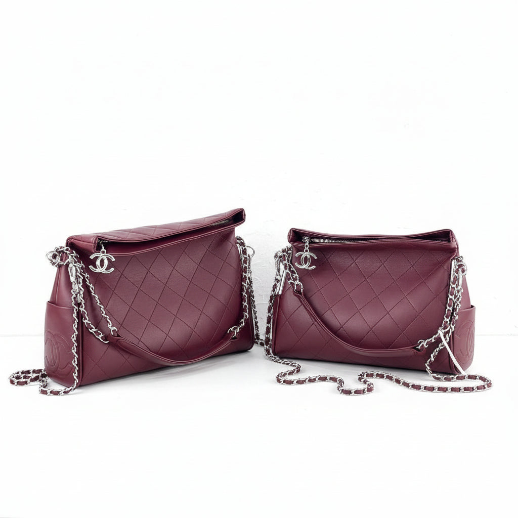 Chanel Large Quilted Leather Bag with Chain Strap