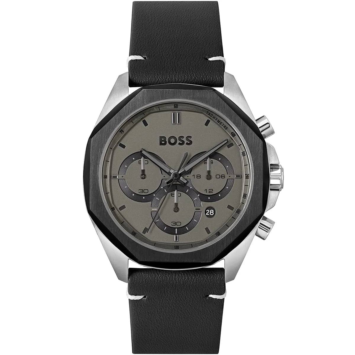 BOSS Octagonal Chronograph Watch with Grey Dial ⌚️🖤😎
