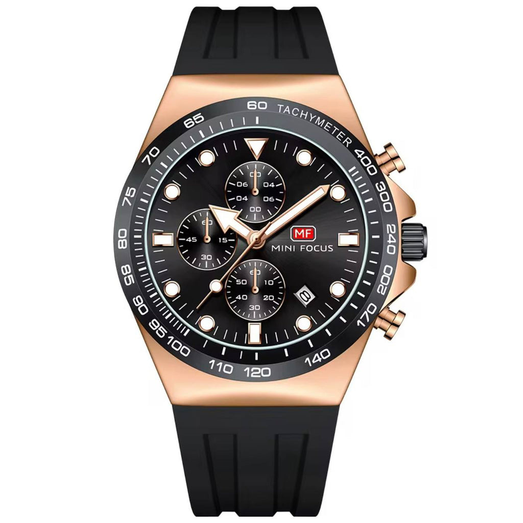 MINI FOCUS Rose Gold Sport Chronograph Watch ⌚✨🏆