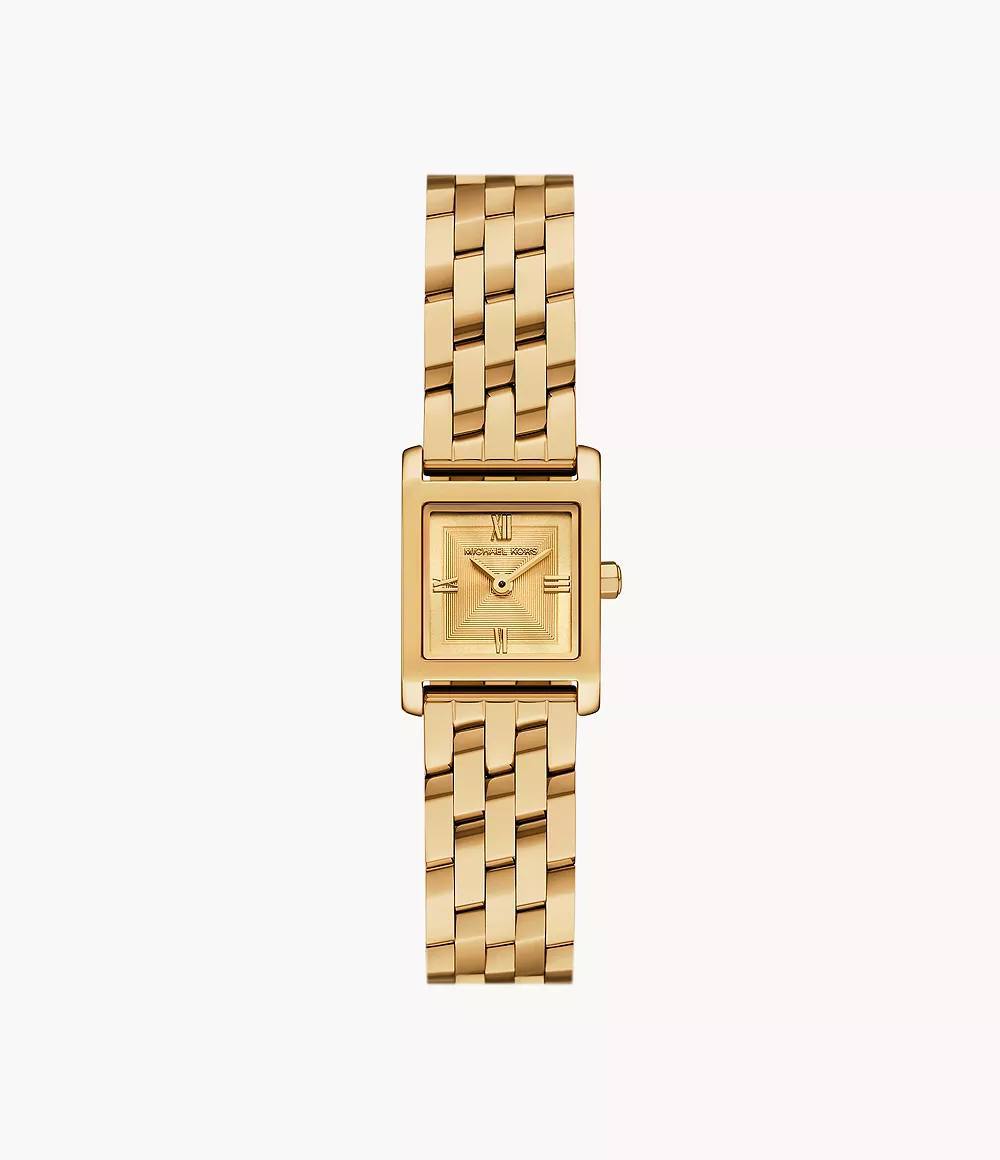 Michael Kors Gold-Tone Square Face Link Bracelet Watch 🌟👑 geometric