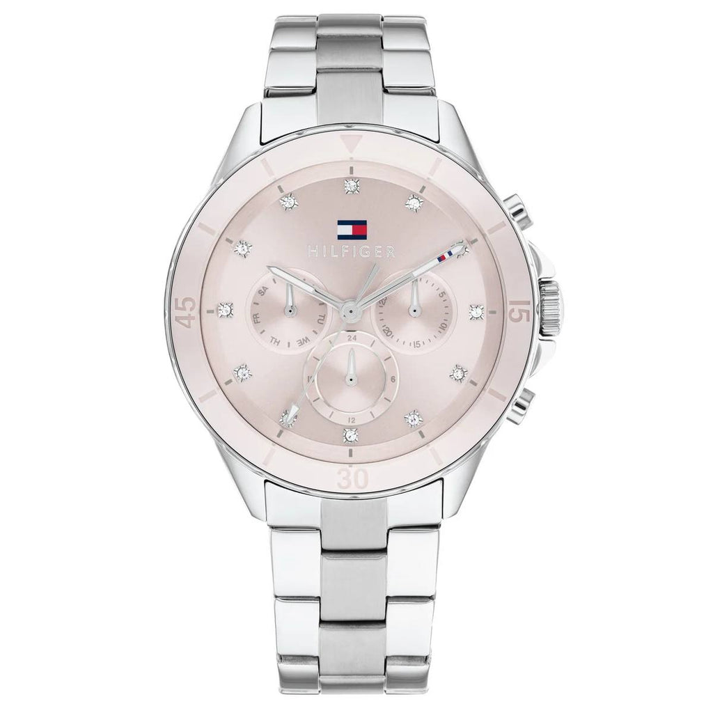 Tommy Hilfiger Women's Multi-Function Watch Pink Dial Crystal Accents 🌸💎✨
