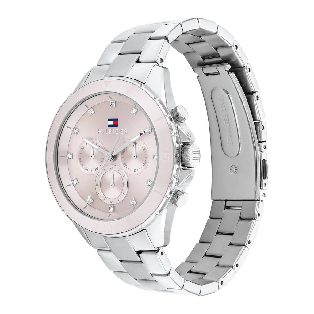 Tommy Hilfiger Women's Multi-Function Watch Pink Dial Crystal Accents 🌸💎✨