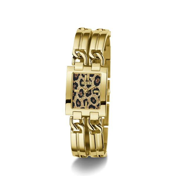 🐆 Golden Animal Print Link Bracelet Watch 🕰️✨
