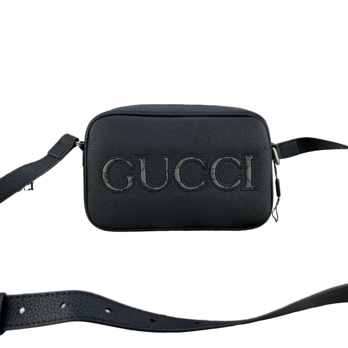 Gucci Black Grained Leather Camera Bag with Embossed Logo 🖤📸🌟