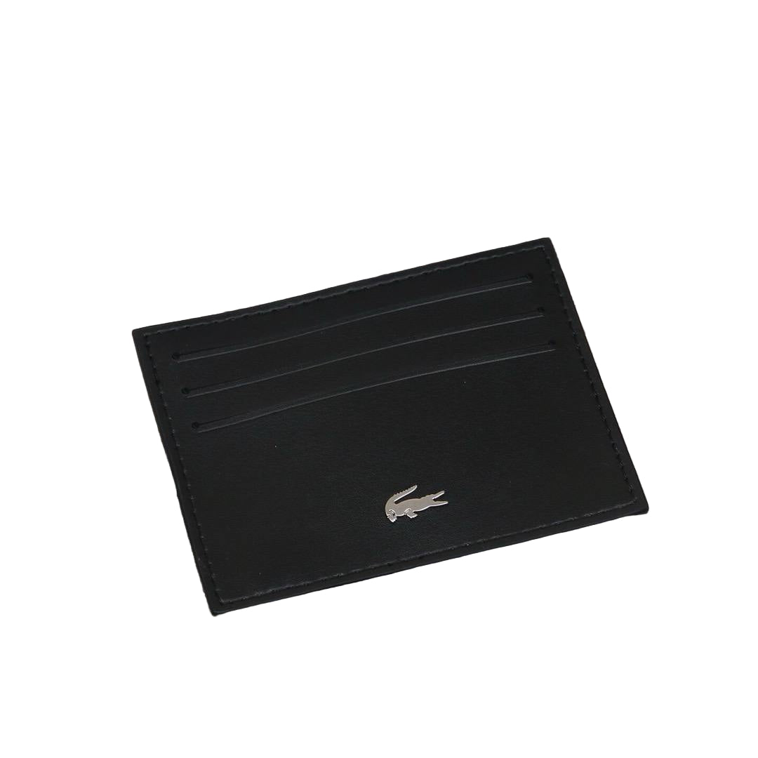 Lacoste Men's Black Leather Bi-Fold Wallet & Card Holder Gift Set 🐊🖤💳
