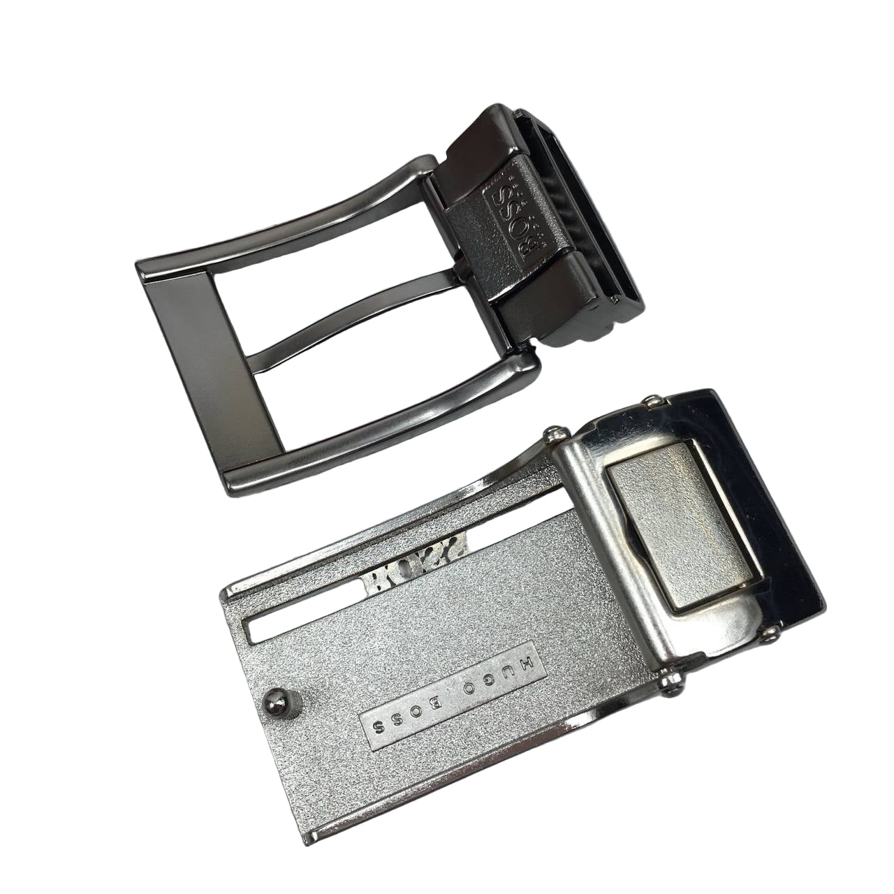 HUGO BOSS Black Reversible Leather Belt Set with Two Logo Buckles 🖤🎁🔴