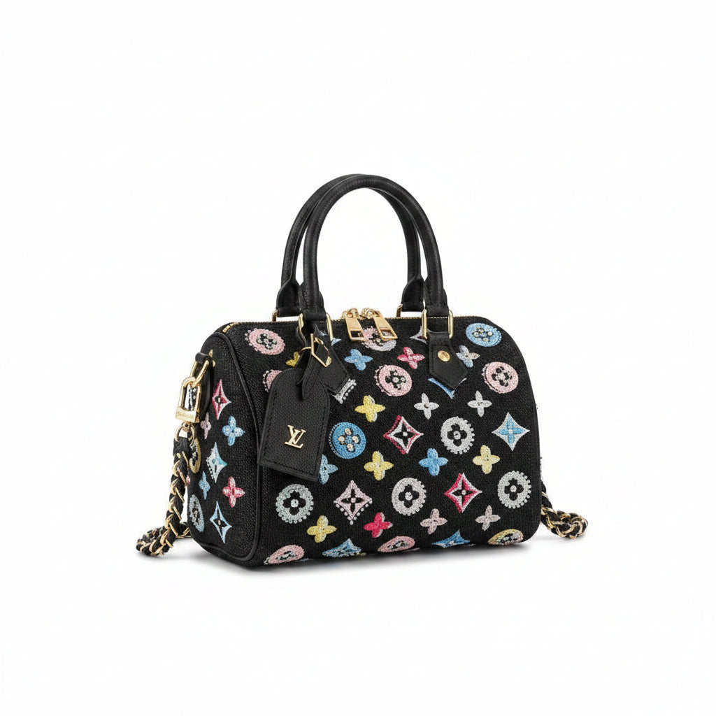 Louis Vuitton Speedy Bandoulière 20 Monogram Embellished Denim 💎👜✨
