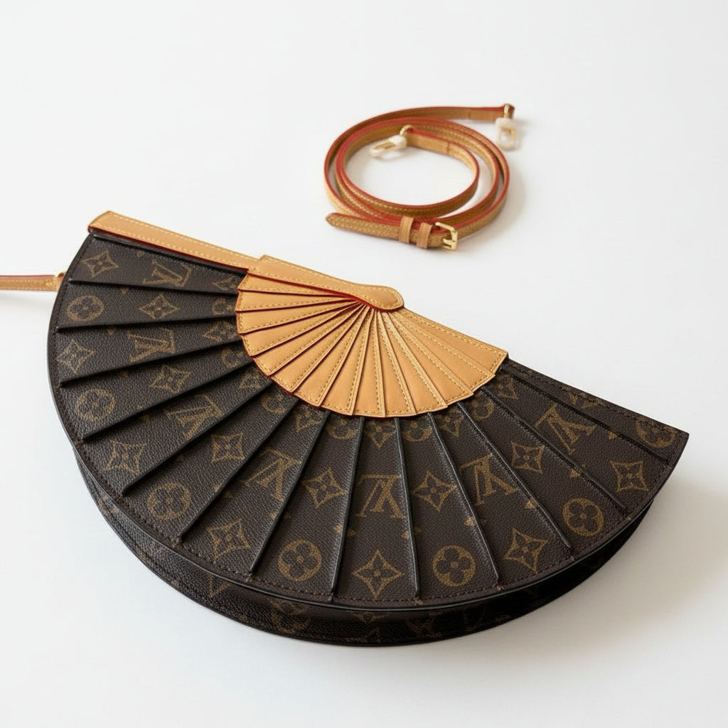 Louis Vuitton Fan Shaped Monogram Leather Handbag 👜✨🤎