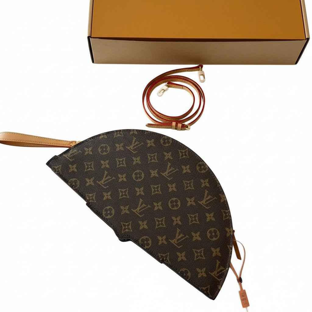 Louis Vuitton Fan Shaped Monogram Leather Handbag 👜✨🤎