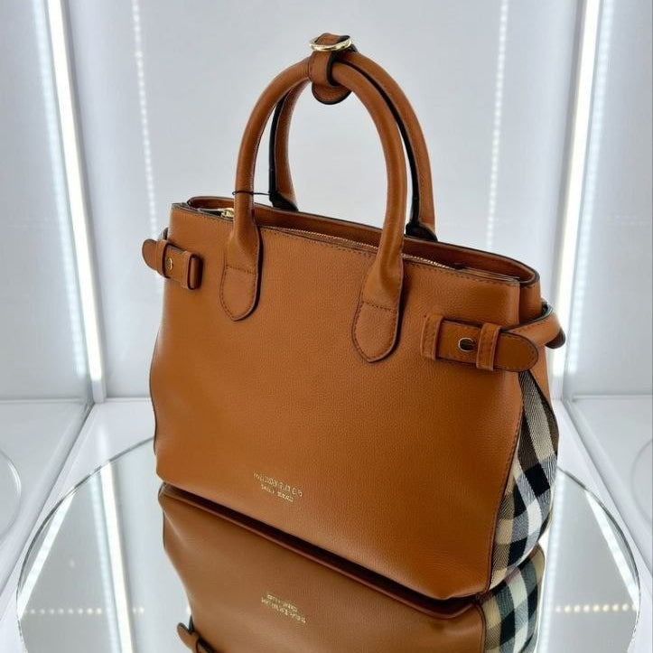 Burberry Blue Leather Canvas Handbag with Crossbody Strap 💙👜