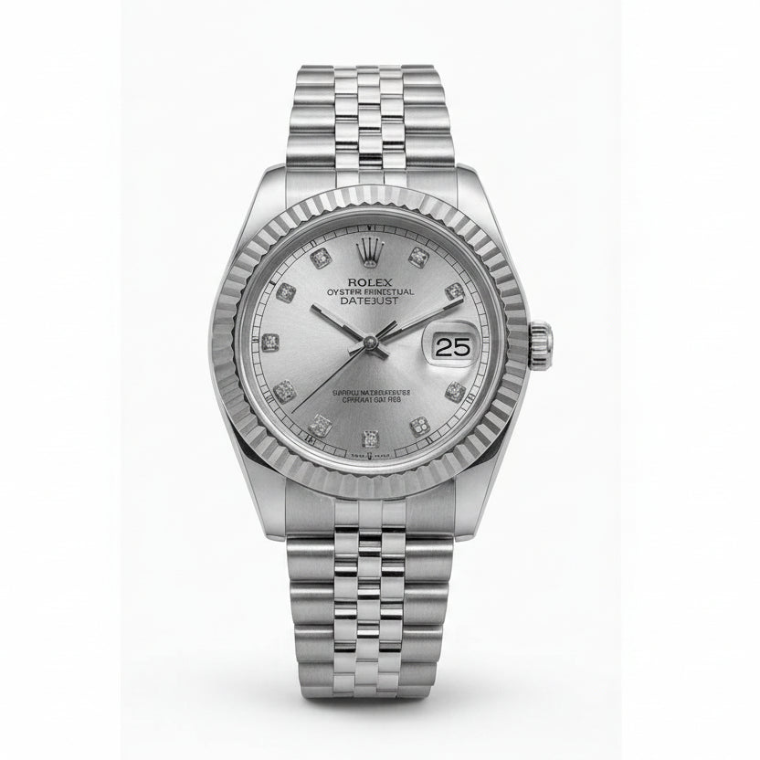 Rolex Datejust Silver Diamond Dial Luxury Watch ⌚✨💎