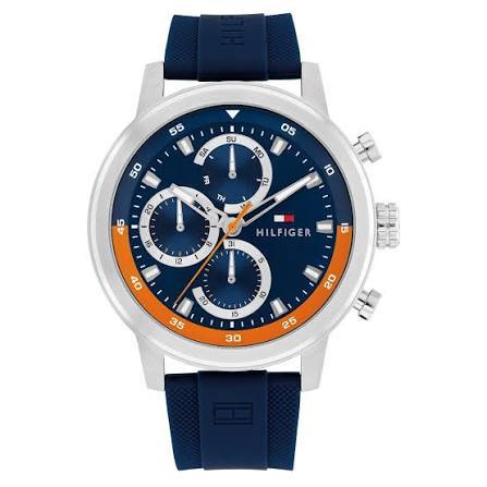 Tommy Hilfiger Men's Multi-Dial Sport Watch with Navy Silicone Strap ⌚️👔🌊