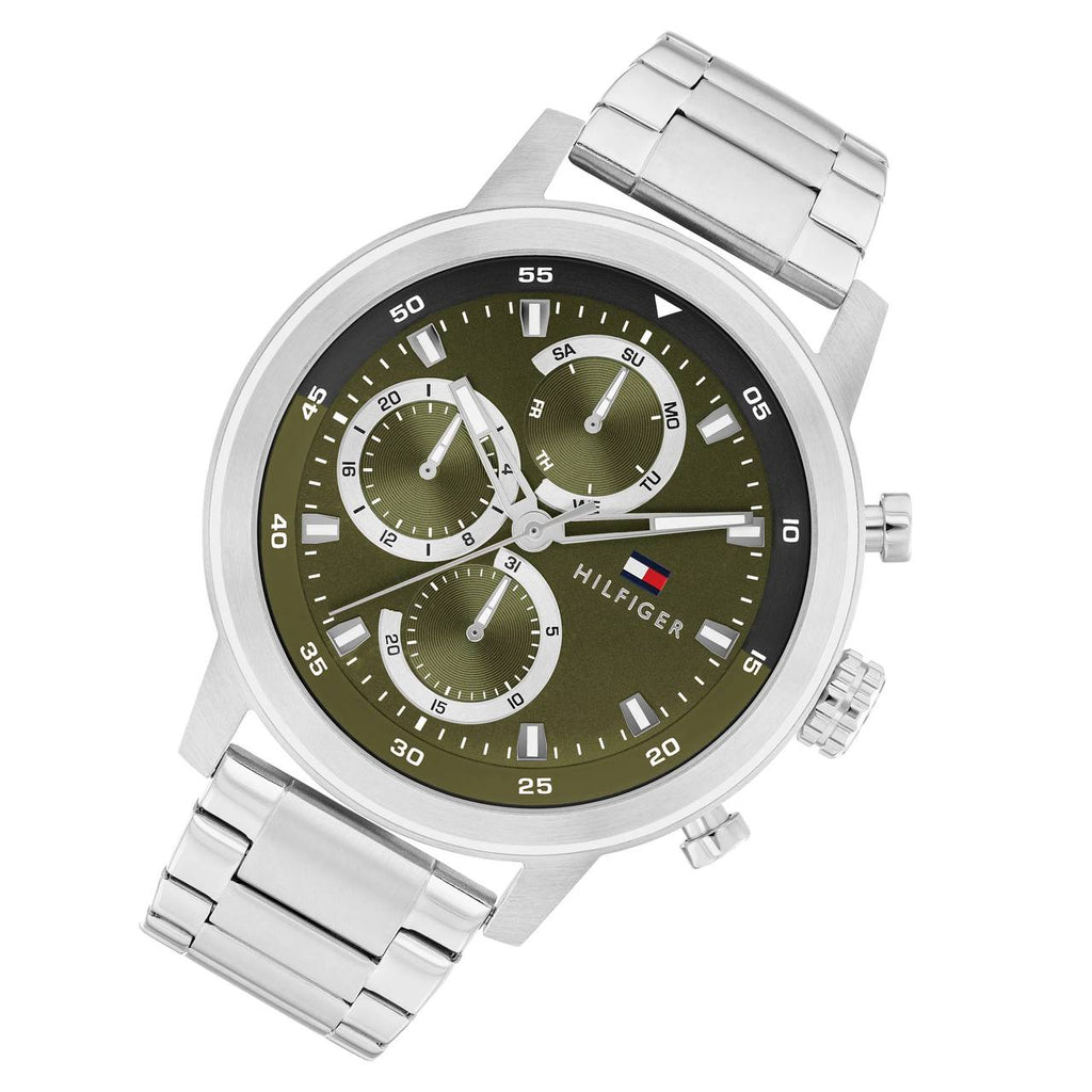 Tommy Hilfiger Men's Multi-Function Watch with Olive Green Dial ⌚🌿✨