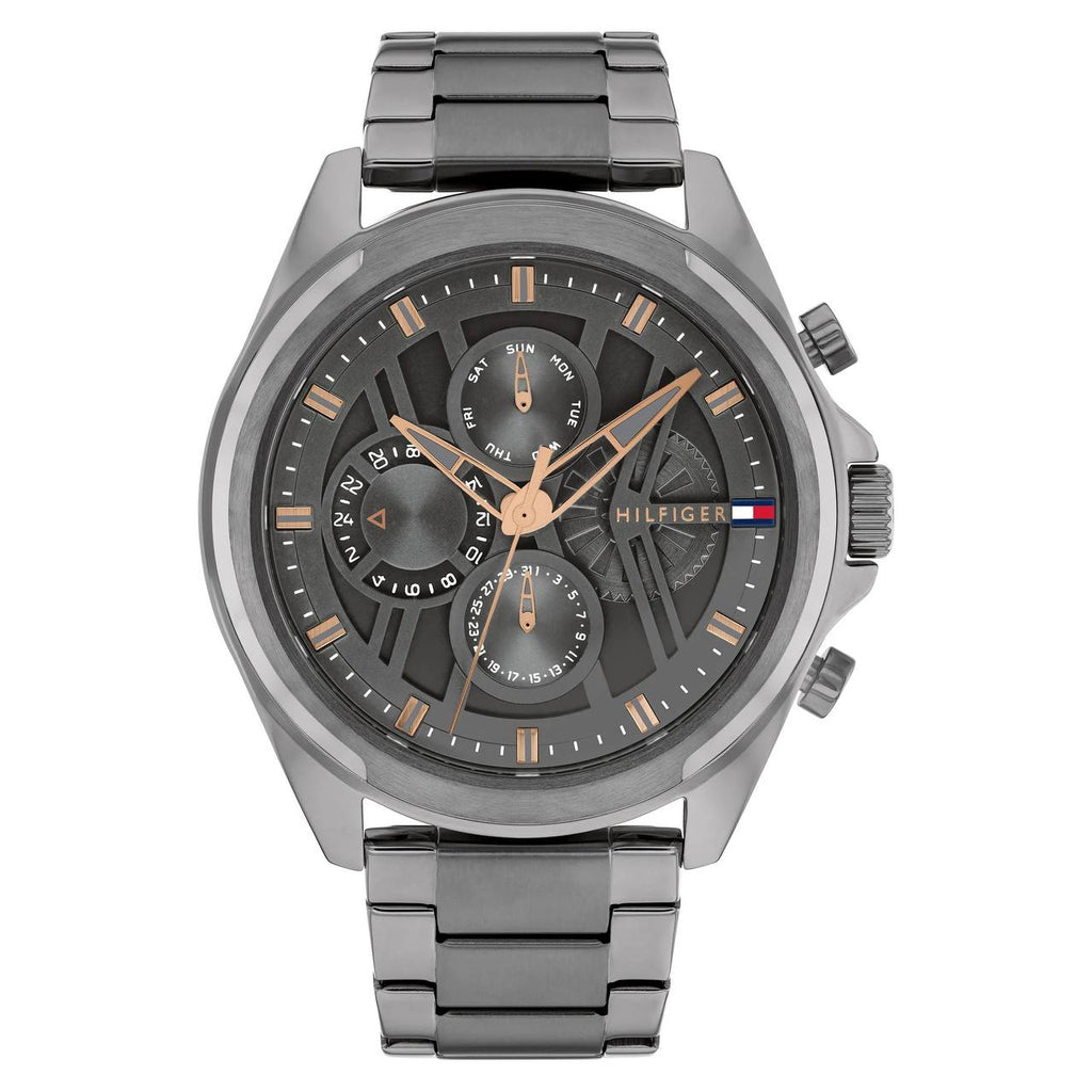Tommy Hilfiger Multifunction Gunmetal Stainless Steel Watch ⌚🩶✨