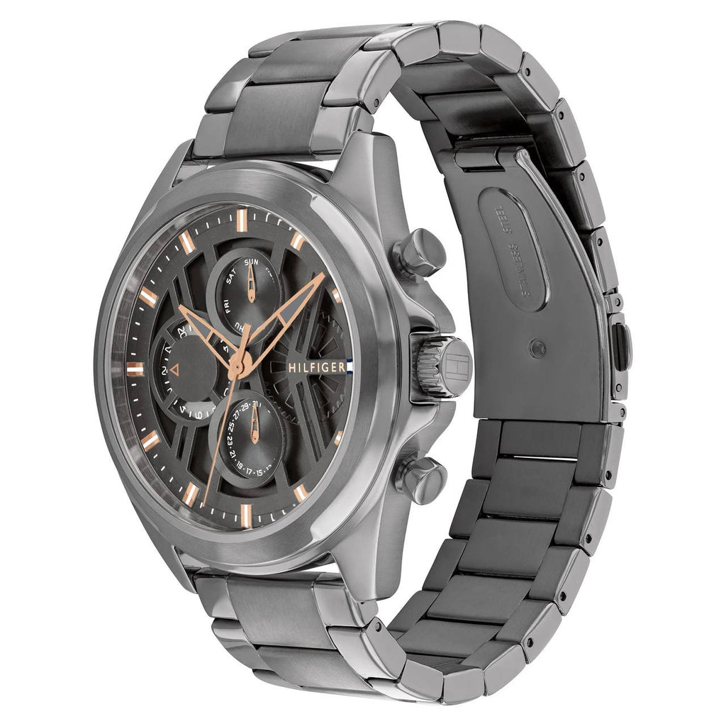 Tommy Hilfiger Multifunction Gunmetal Stainless Steel Watch ⌚🩶✨