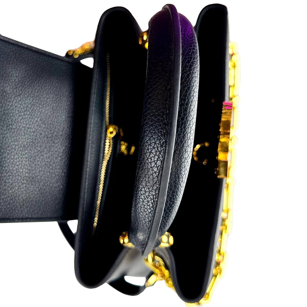 ⚫ Louis Vuitton Capucines Black Leather Top Handle Bag 💖
