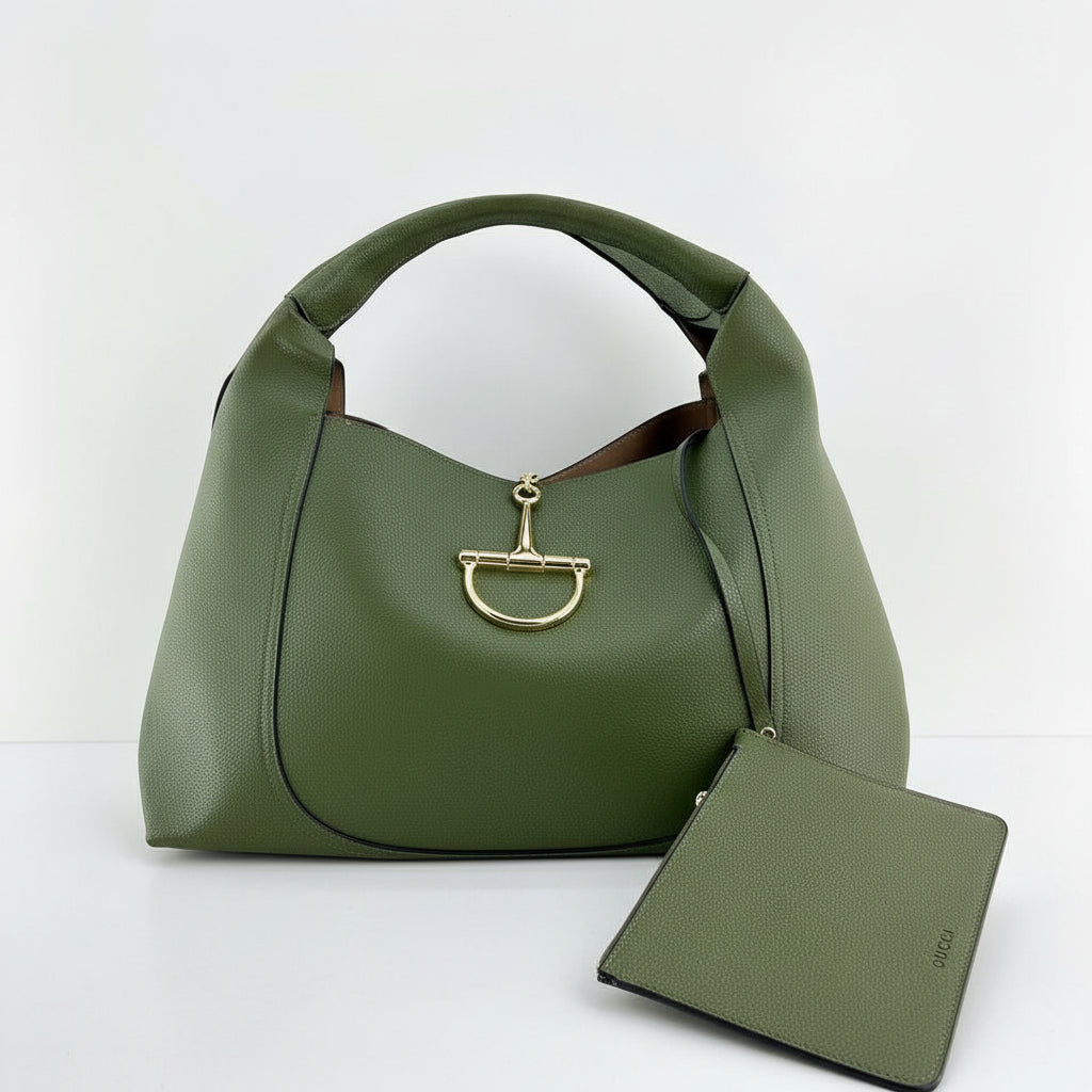 Gucci Green Leather Horsebit Hobo Bag 🐴🌿✨