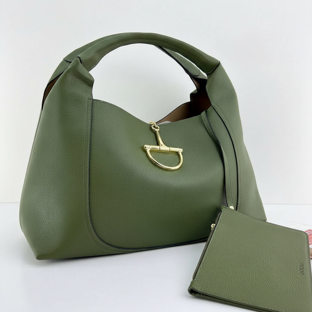 Gucci Green Leather Horsebit Hobo Bag 🐴🌿✨