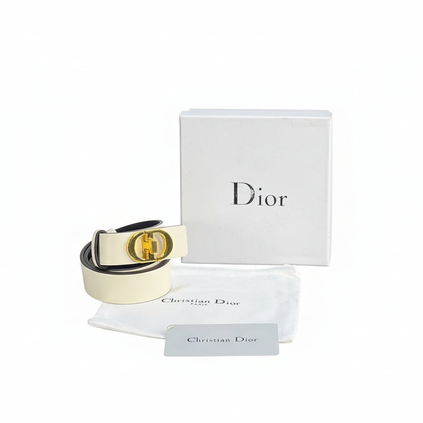 Dior Women's Leather Belt with Gold CD Logo ⚪️✨👜