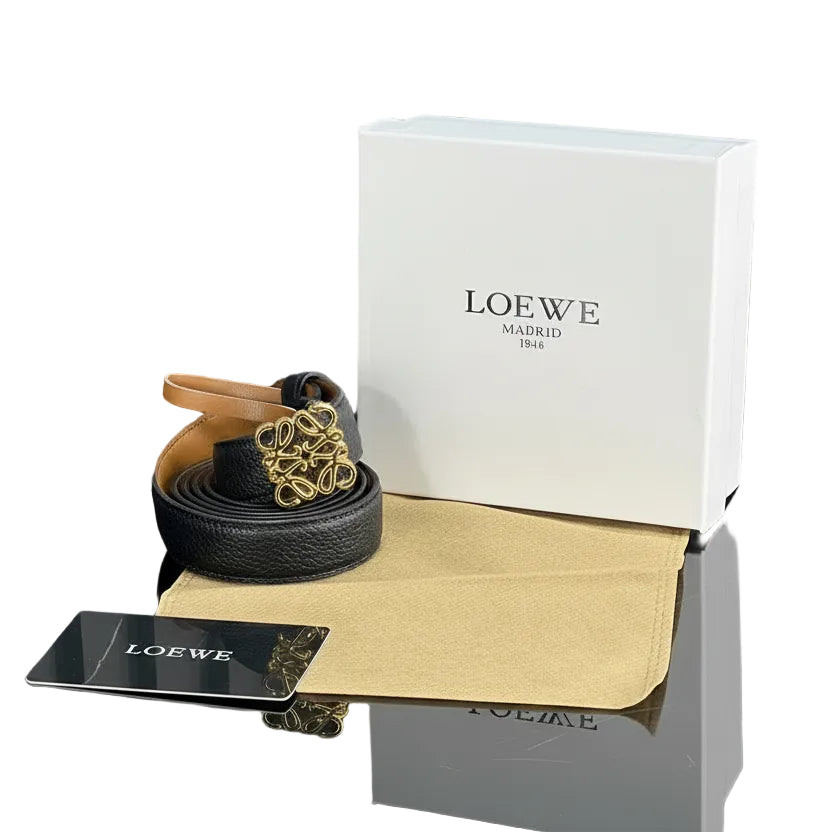 LOEWE Anagram Buckle Grained Leather Belt 👜✨🖤