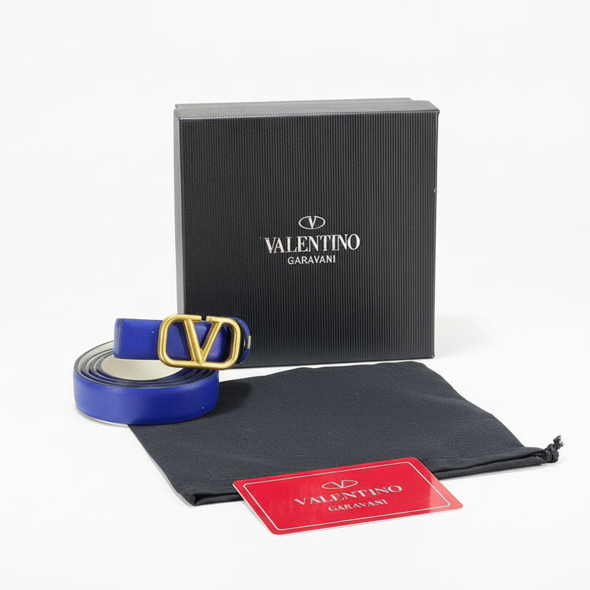 Valentino Garavani VLogo Blue Leather Belt 💙✨👜