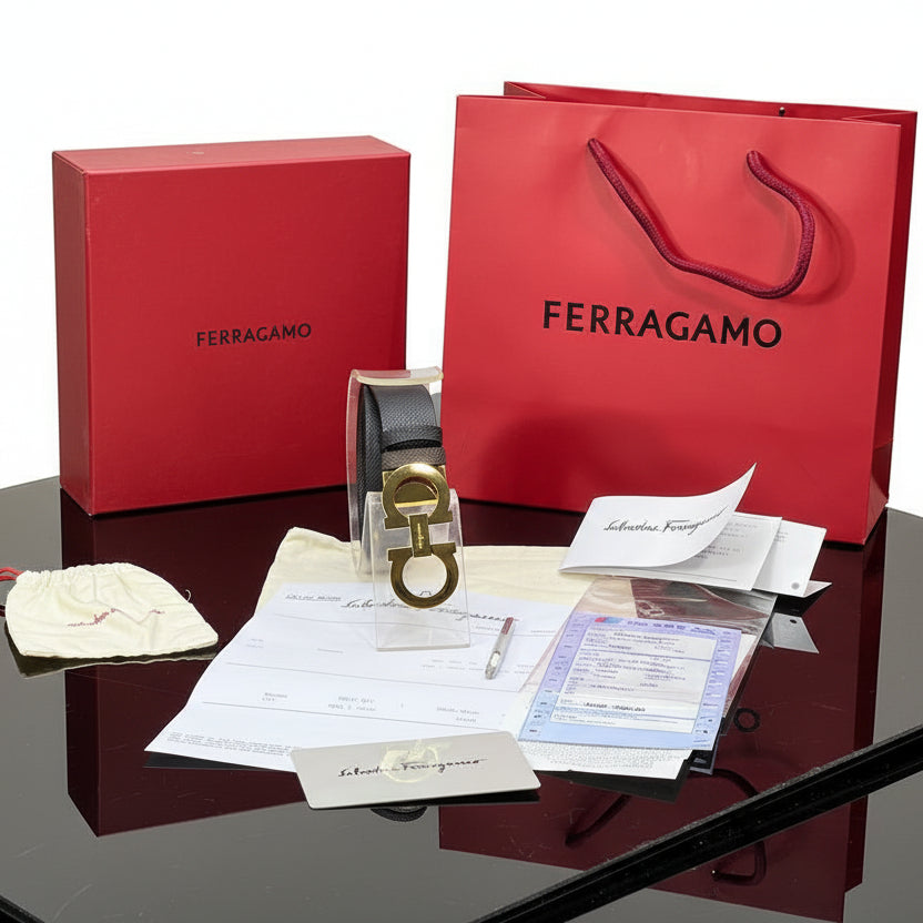 Ferragamo Gancini Reversible Leather Belt 🇮🇹✨💼