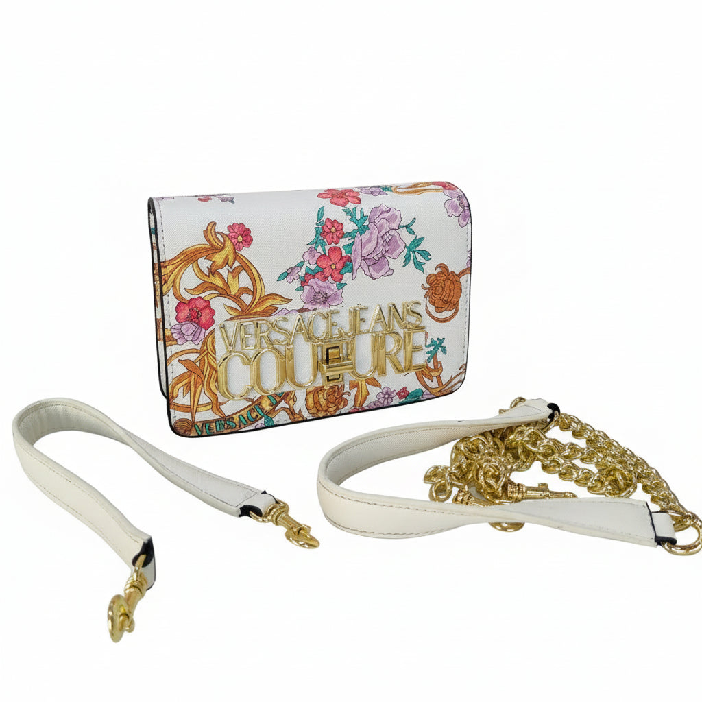 Versace Jeans Couture Floral Print Logo Crossbody Clutch 👑🌼 multiway