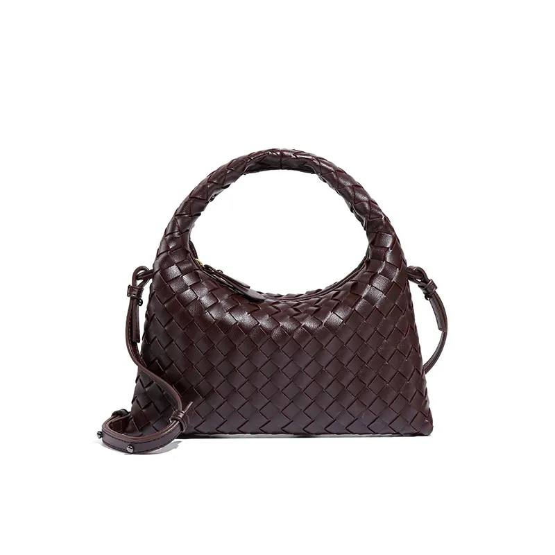 Woven Vegan Leather Crescent Crossbody Bag 👜🌿✨
