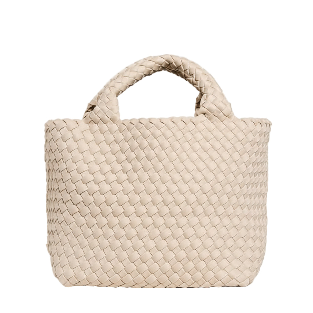 Ivory Woven Tote Bag with Matching Zip Pouch 🤍🧺✨